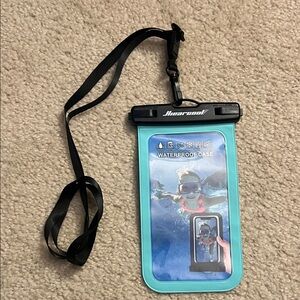 Hiearcool Waterproof Phone Pouch - Teal with Black Lanyard